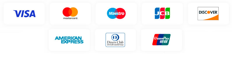 We accept all other major credit cards.